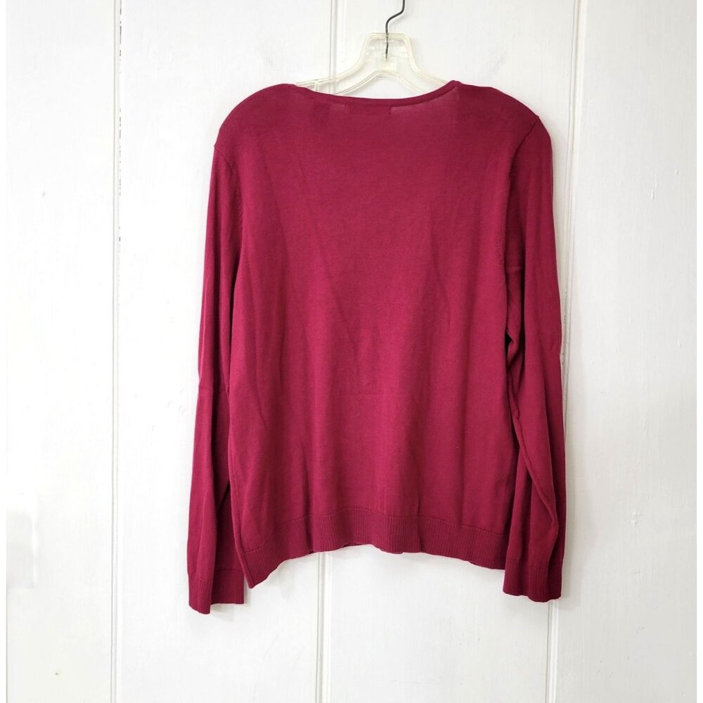 Liz Claiborne Fuchsia Pink Cotton Blend Cardigan New with Tags - Picture 4 of 5